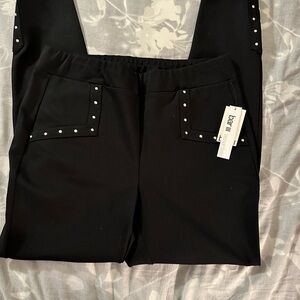Bar III Black Pants with Stud Details